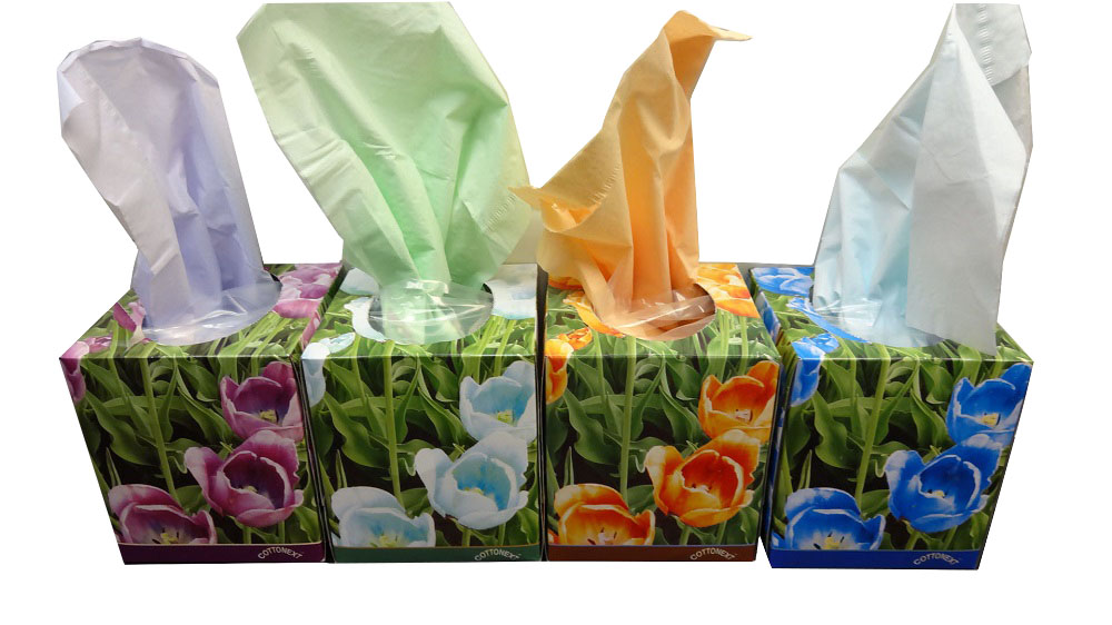 Assorted Colors Cube Shape Facial Tissue CFT85 Wholesale Distributor of Food service, Sanitary