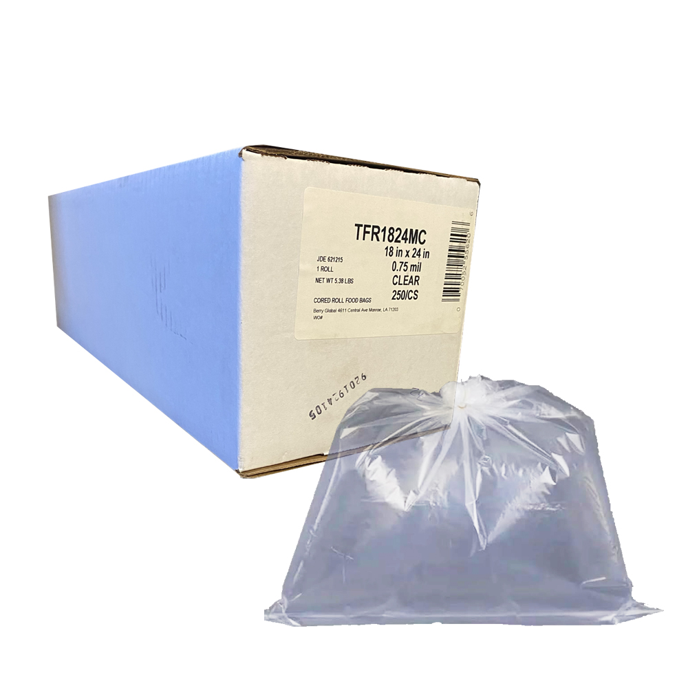 TFR1824MC Snap Off  18"x24" Clear Polybag 250/cs