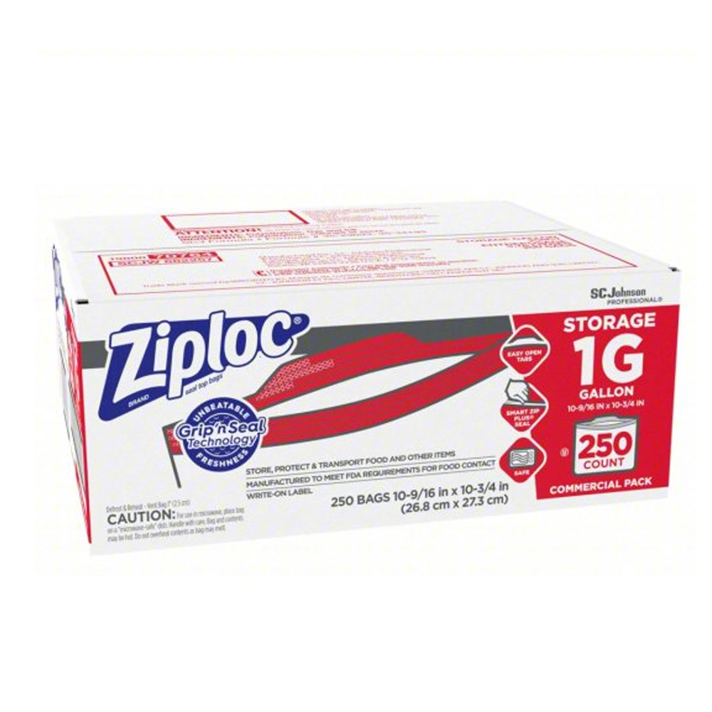 364948 Ziploc 10.5"x11" 1 Gallon Size Re-closable Bag 250/cs - 364948 1GAL ZIPLOCK STORAGE BG