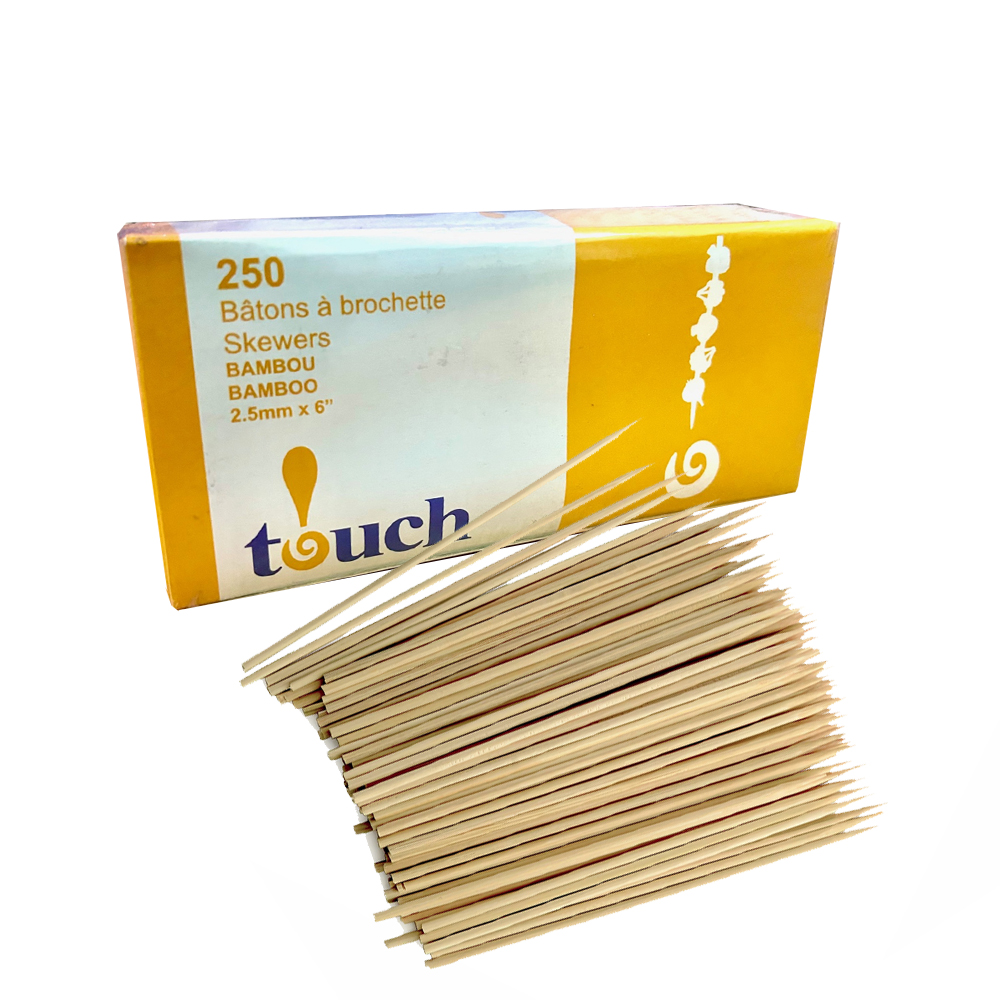 TI8208640 6" Bamboo Skewer 40/250 cs