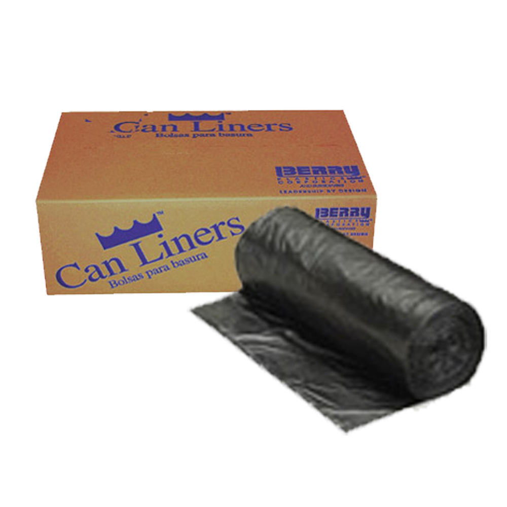 LBR2333LB Can Liner 23"x33" 0.40 Mil Black 12-16 Gal. Plastic On A Roll  20/50 cs - LBR2333LB BK 23X33 OAR LINER