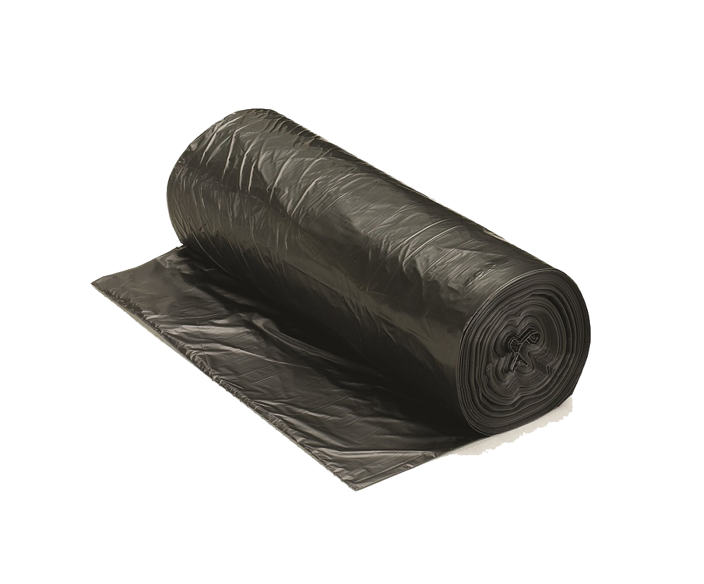 PGR3858X5B Can Liner 38"X58" 60 Gal. 2.0 Mil Black Plastic On A Roll 10/10 cs