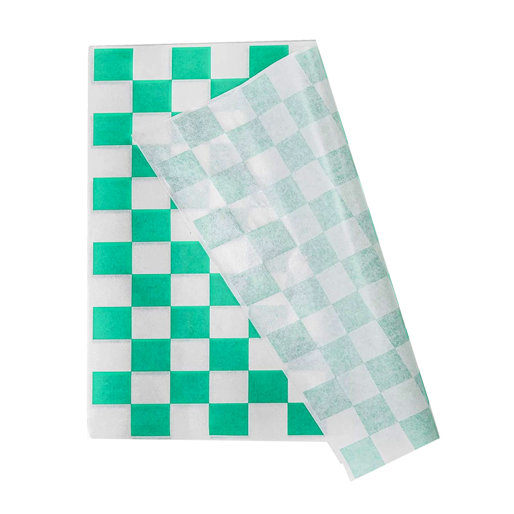 172037 Green 9"x12" Dry Wax Gingham Wrap 1000/cs