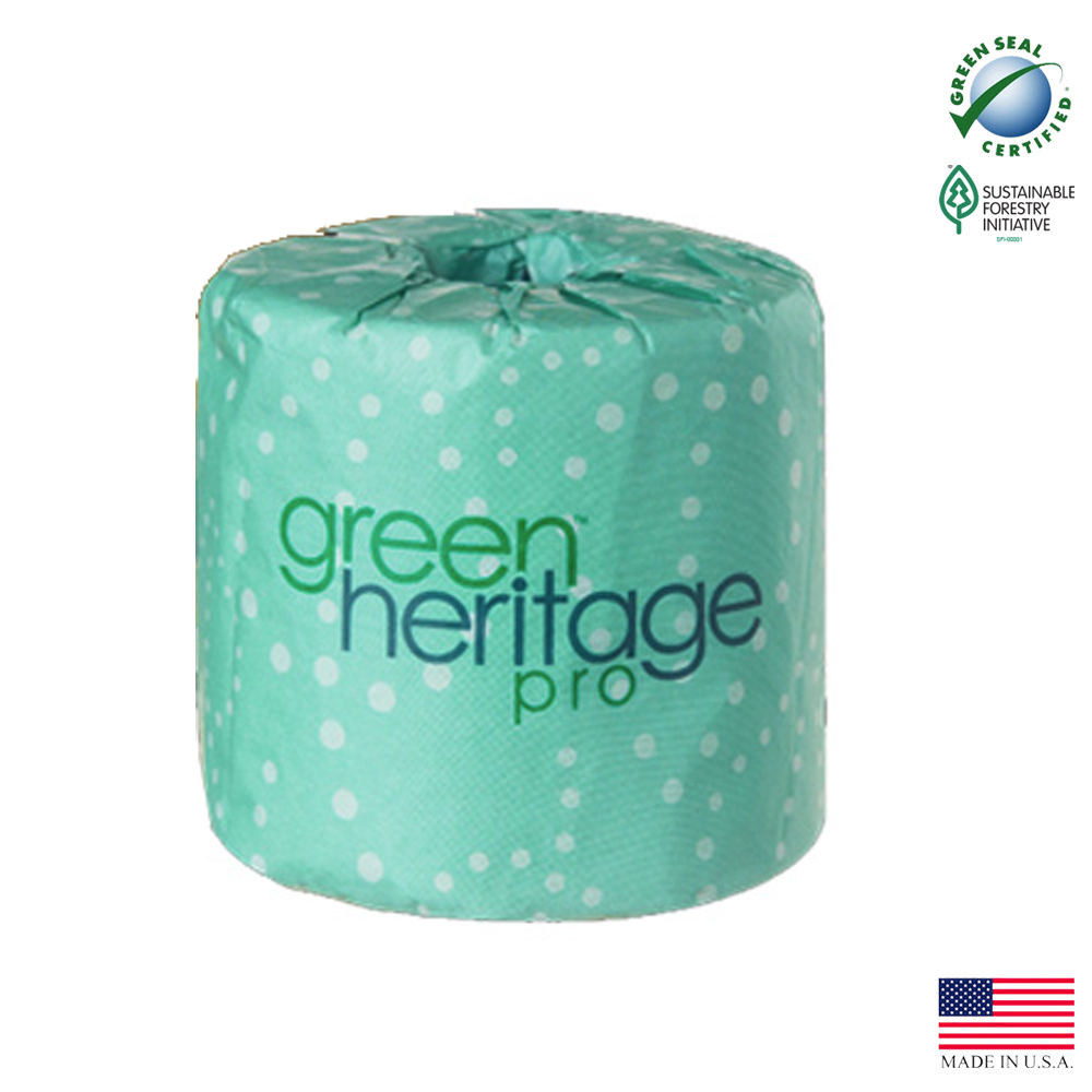 115 Green Heritage Pro Bathroom Tissue White 1 ply 4"x3.1" 1000 Sheets 96/cs - 115 "GREEN HERIT" 1000-1PLY TT