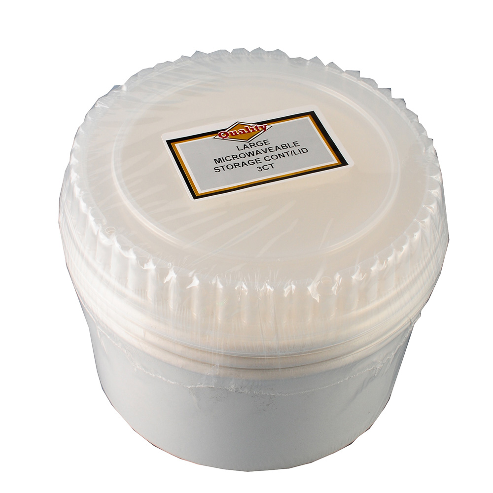 CVP50CLID White 54 oz. Paper Storage Container w/Dome Lid Combo 24/3 cs - CVP50CLID 54z PAPCONT/LID 24/3