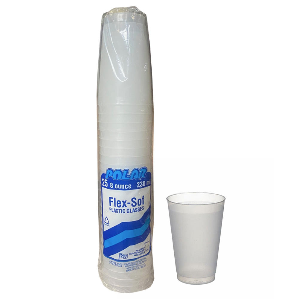 5123109  Frost Flex Clear 8 oz. Plastic Tumblers 20/25 cs