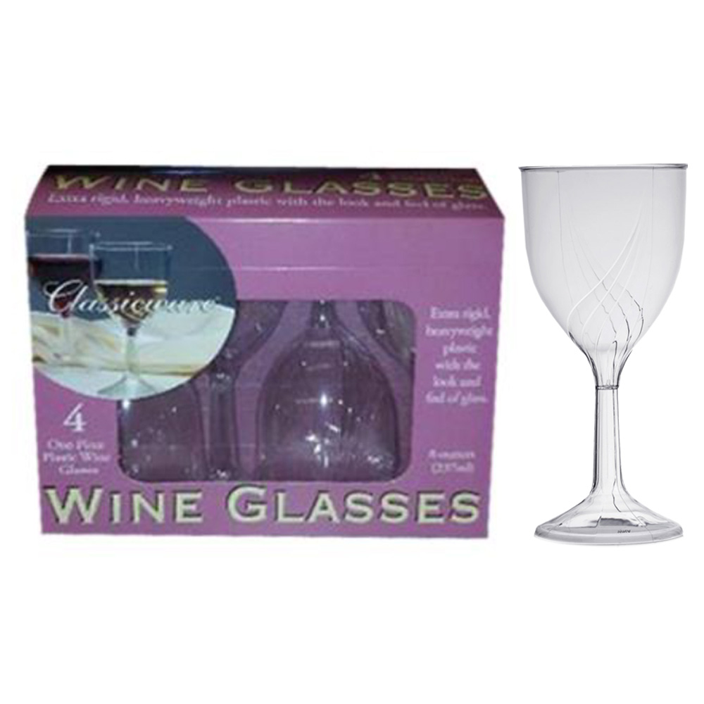 RSCWSWN6 Classicware Wine Glass 8 oz. Clear Plastic 1pc 6/4 cs - RSCWSWN6 8z CLR 1PC WINE GLASS