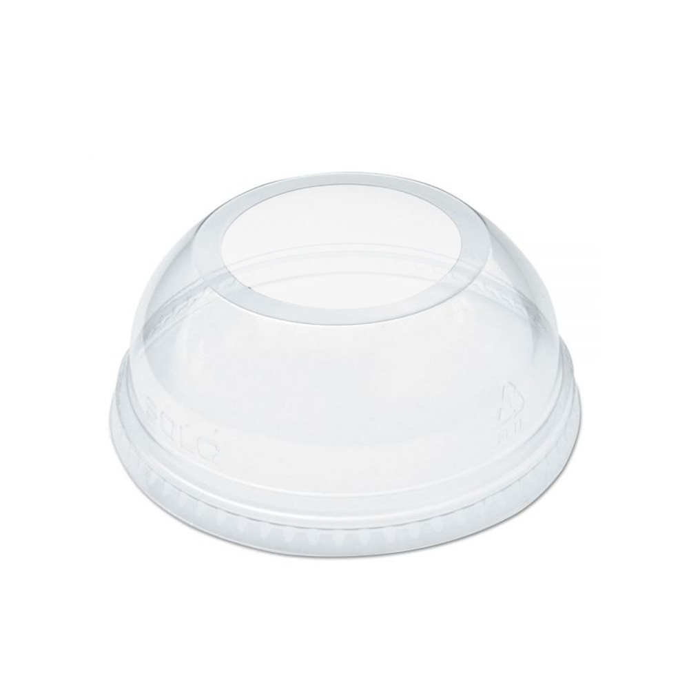 LD16NH Clear 16 oz. Plastic Cold Cup Dome Lid No Hole 1200/cs - LD16NH 16z CC DOME LID NOHOLE