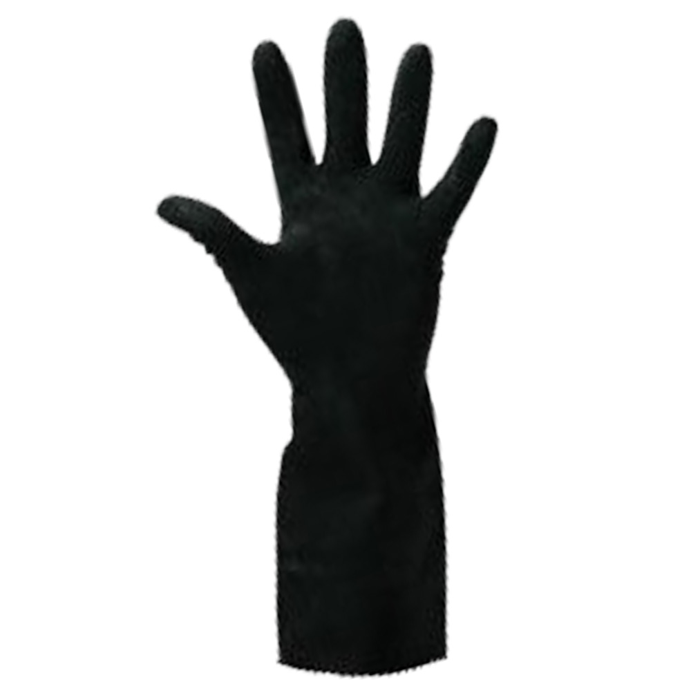 416 Black Extra Large Elbow Length Rubber Gloves 1 pair - 416-BLK X-LG ELBOW RUBBER GLV