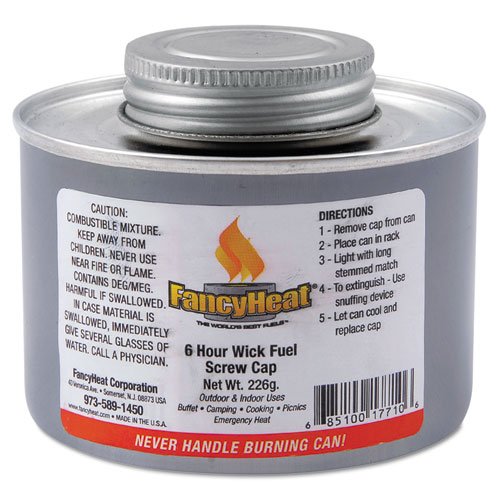 1700-F710 6 Hour Wick w/Screw Cap Liquid Chafing Fuel 24/cs - 1700-F710 6HR SCRWCAP LIQ WICK