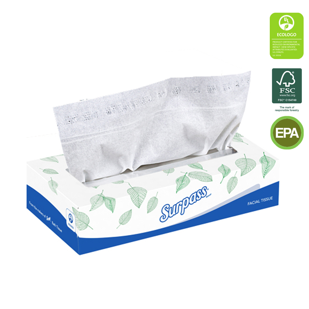 21340 Surpass Facial Tissue White 2 ply 7.80"x8.3" 100 Sheets 30/cs - 21340 SURPASS 2PLY 100 FACL.TS