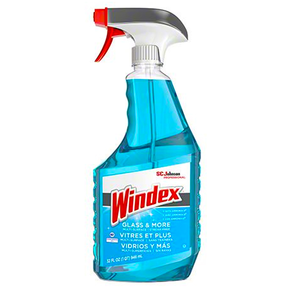 322338 Windex 32 oz. Glass & More Multi-Surface Cleaner w/Ammonia-D 8/cs - 322338 WINDX 32z AMMON GLASCLN