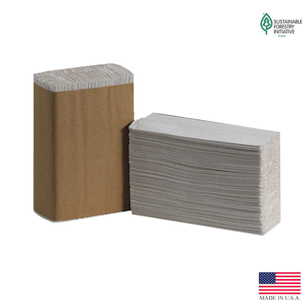 20603 Pacific Blue C-Fold Towel White 1 ply Basic 10.1"x13.1" 240 Sheets 10/240 cs - 20603 GP BASIC WHT C-FOLD  TWL