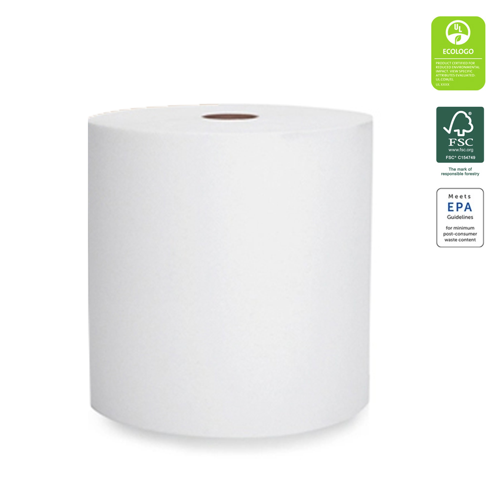 01040 Scott Roll Towel White 1 ply 8"x800' 12/cs - 01040 SCOTT WHT 8"X800' RL TWL