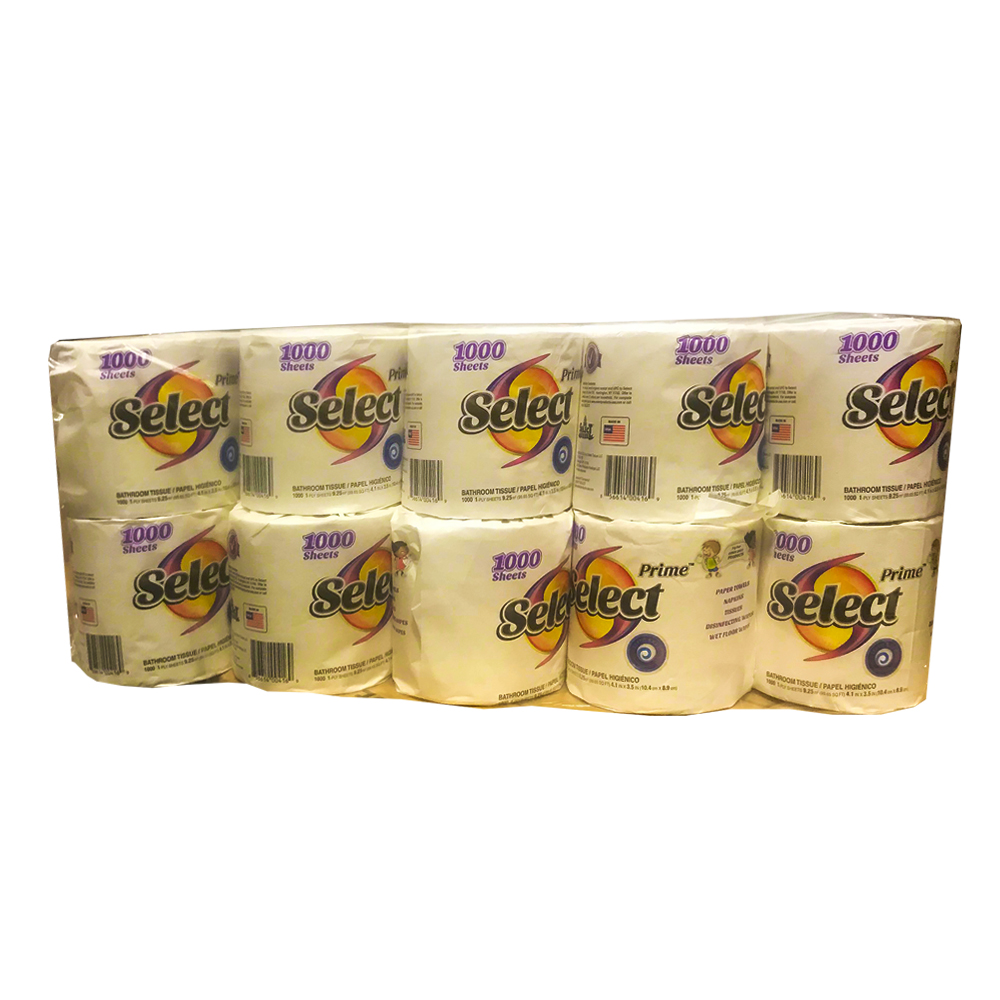 00471 Select  Bathroom Tissue White  1 ply Prime  4"x3.5" 1000 Sheets 20/1000 cs