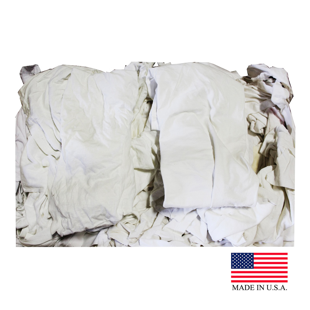 T-SHIRT RAG White 50 lb.  T-Shirt Rags 1 Box - T-SHIRT RAGS/WIPER  50# BOX