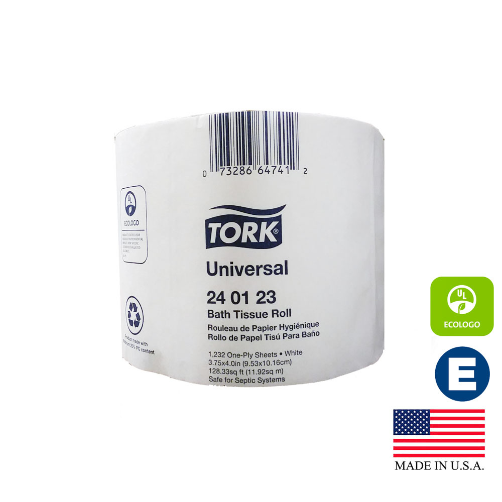 240123 Tork Bathroom Tissue White 1 ply  3.75"x4" 1232 Sheets 48/cs . - 240123 TORK WHT 1PLY 1232SH TT