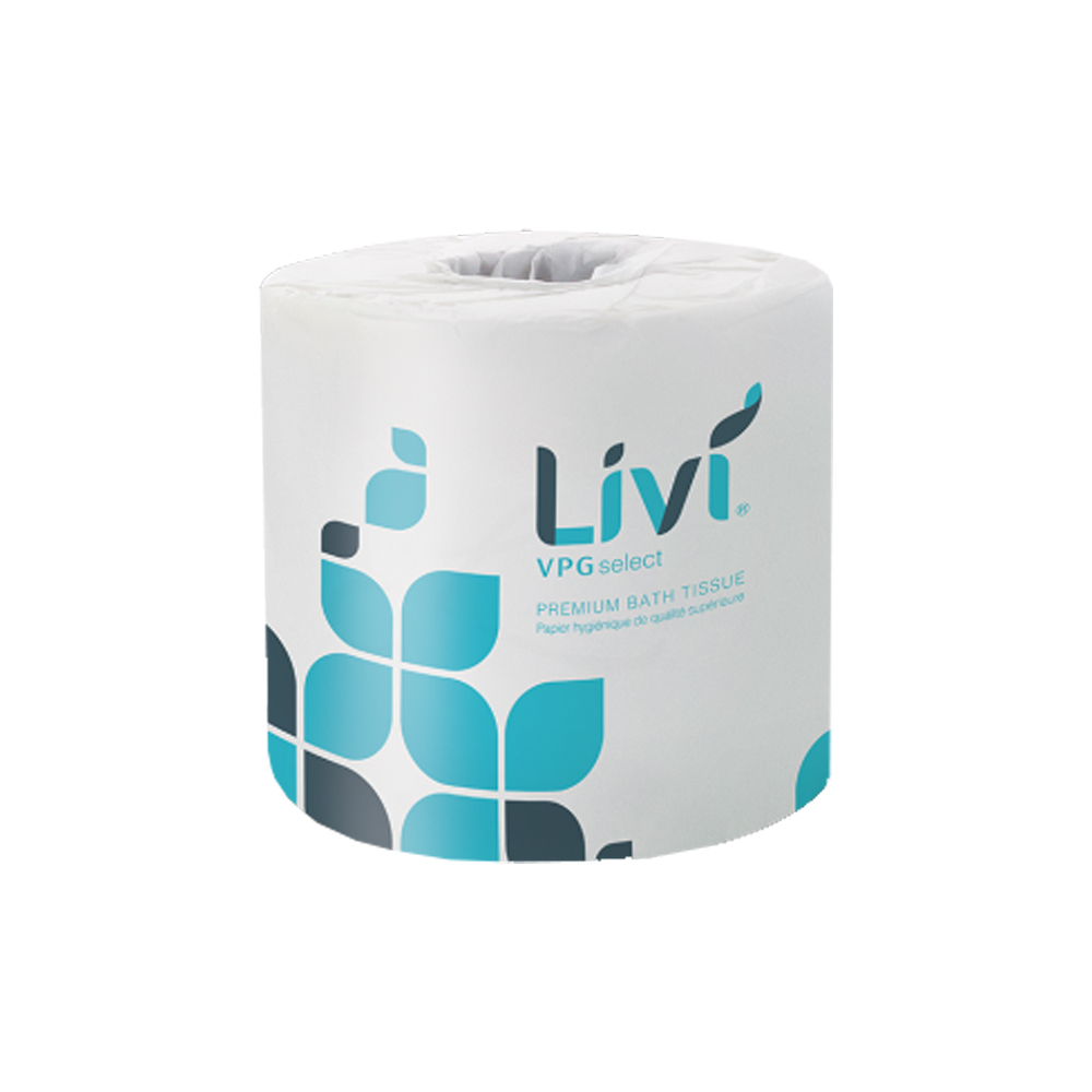 21545 Livi VPG Bathroom Tissue White 2 ply Embossed 4.5"x3.98" 500 Sheets 80/cs - 21545 LIVI 2PLY 500 TTIS 4.5x4