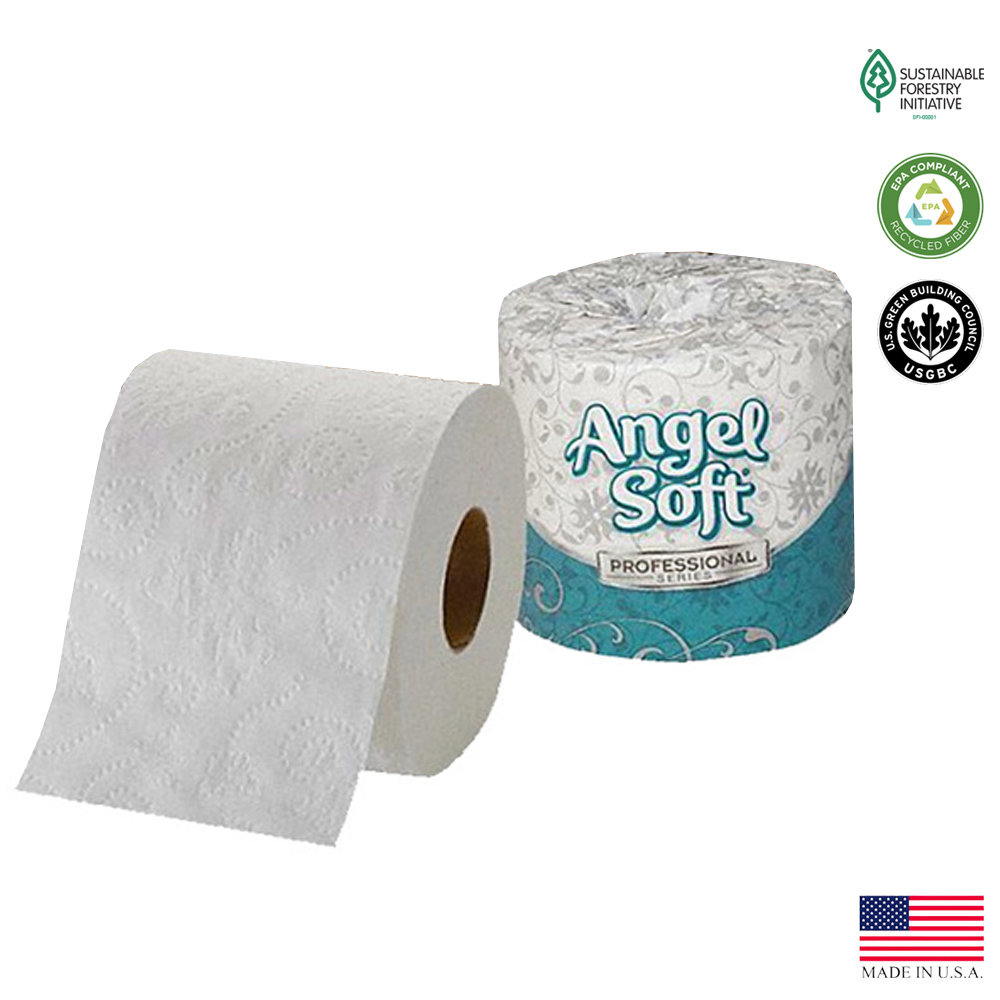 16880 Angel Soft Bathroom Tissue White 2 ply Professional Series 4"x4" 450 Sheets 80/cs - 16880 ANGLSOFT 2PLY 450SH TTIS