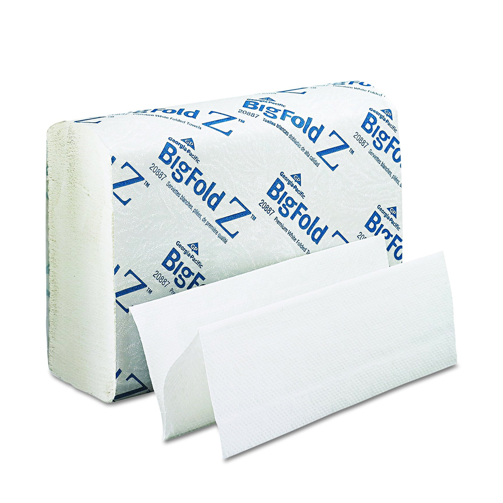 20887 Big Fold Z Premium 1 ply Towel White        10.8"x10.2" 10/220 cs - 20887 WH BIGFOLD Z PAPER TOWEL