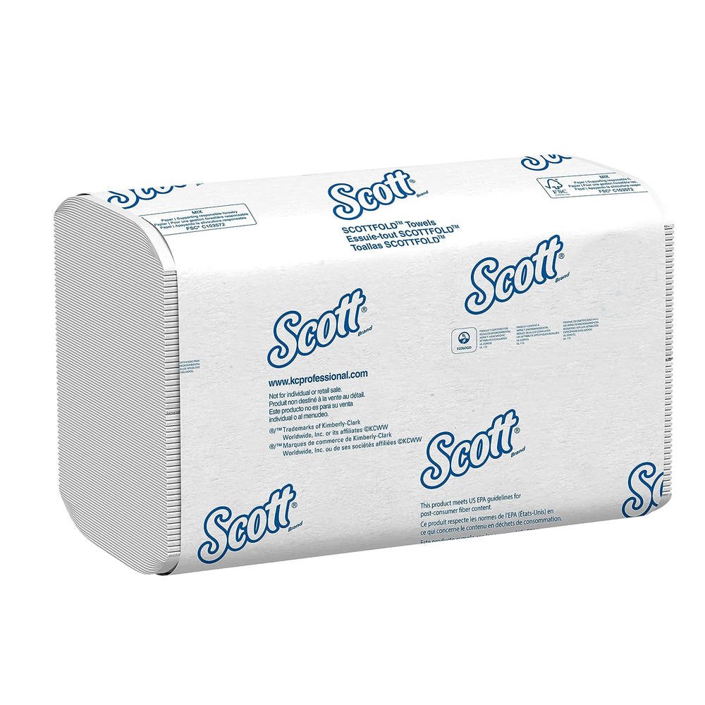 01960 Scott Fold Multi-Fold Towel White 1 ply 7.8"x12.4" 25/175 cs - 01960 SCOTT WHT MULTIFLD TOWEL