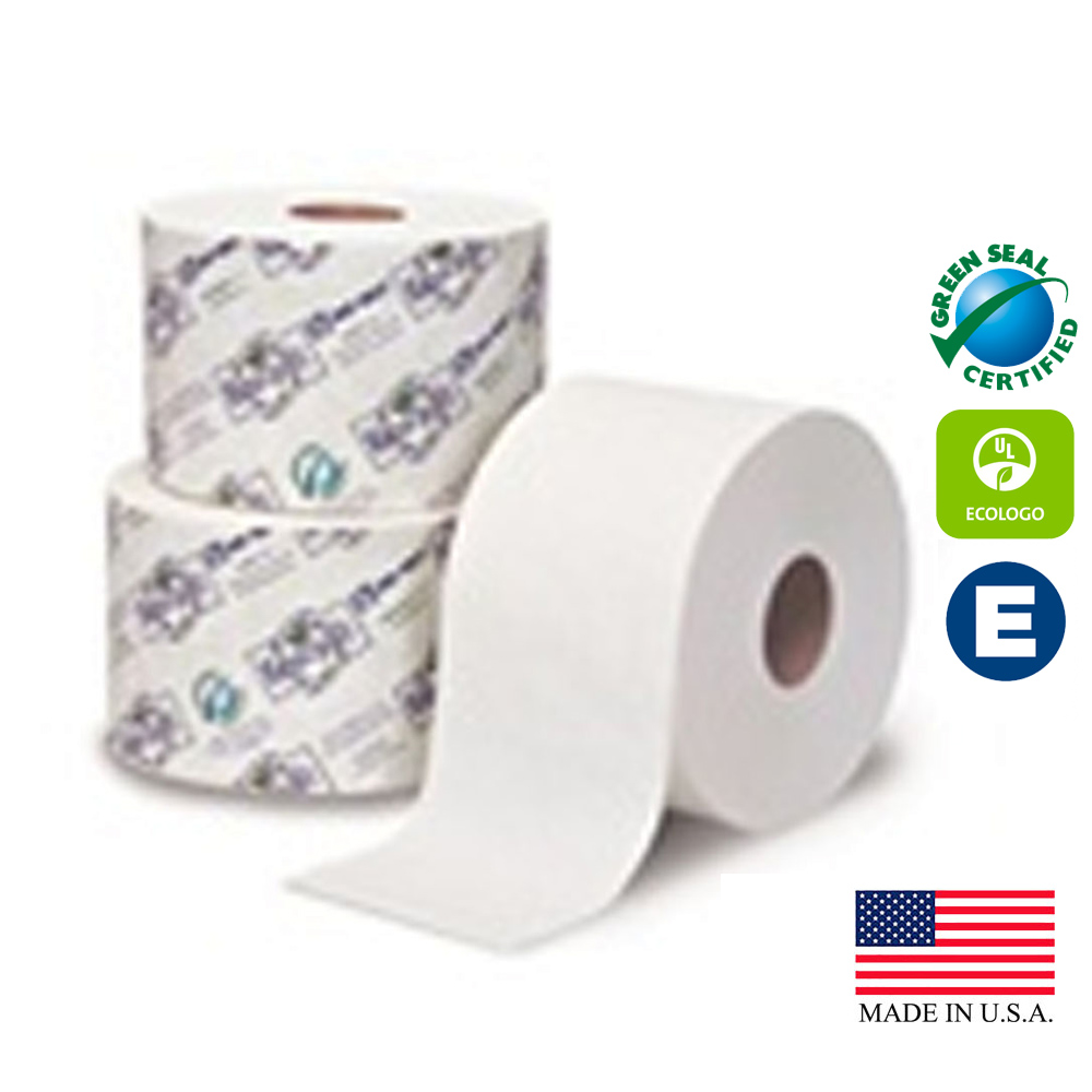 161990 Tork Bathroom Tissue White 2 ply 100% Recycled Control  4"x3.75" 865 Sheets 36/cs - 161990 ECO 2PLY 865 SH. TTISUE