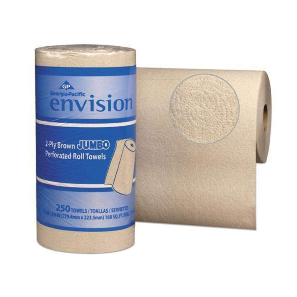 28290 Brown 12x250 2 ply Perforated Kitchen Roll Towel 12/cs - 28290 BR 2P 12X250 KIT RL TOWL