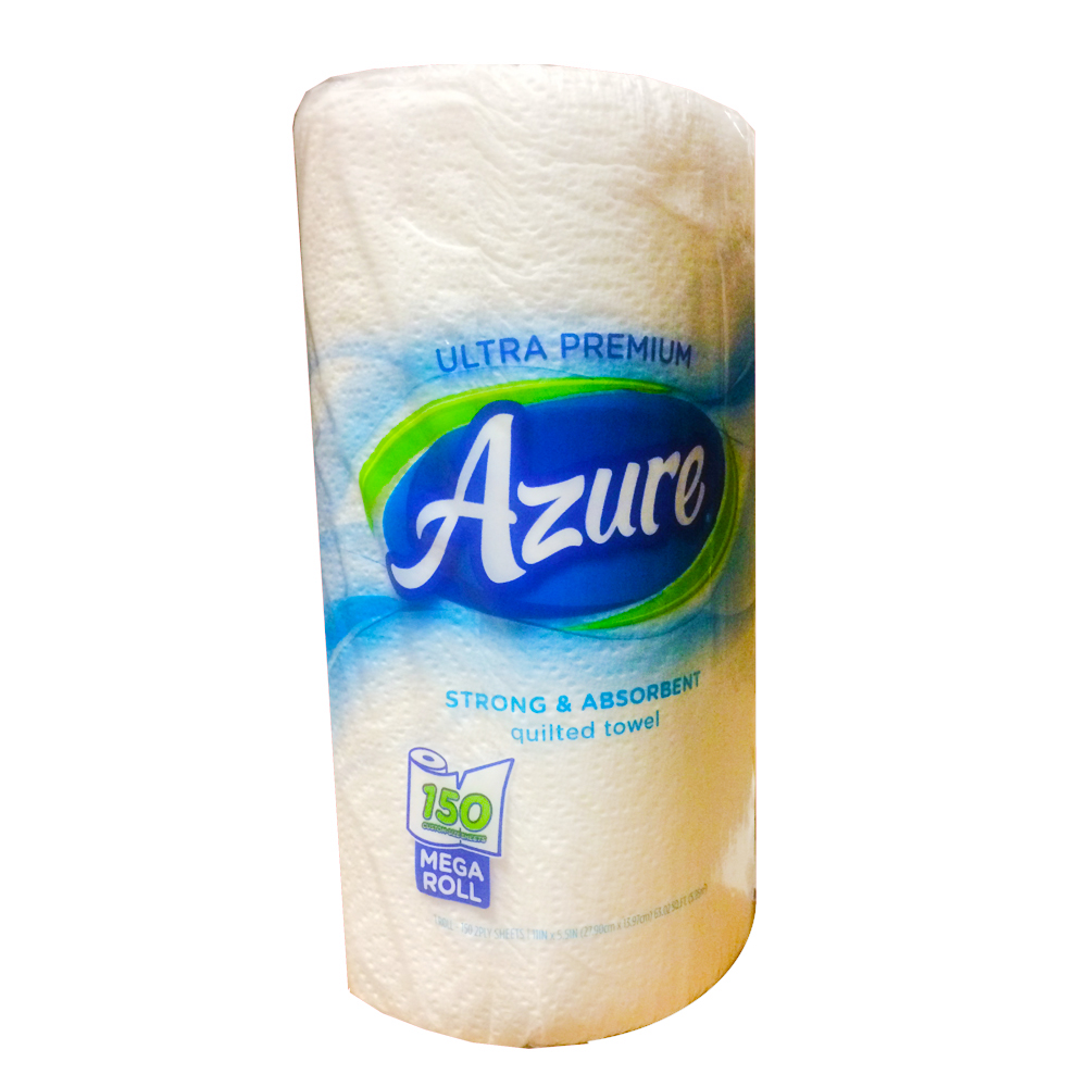 75150 Azure Kitchen Roll Towel White 2 ply Ultra Premium 11"x5.5" 150 Sheet 24/cs