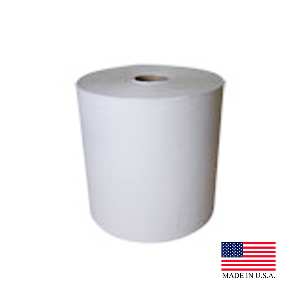 NP-6800EW Embossed Roll Towel White 1 ply 8"x800' w/2" Core 6/cs - NP-6800EW WH 8x800 ROLL TOWEL