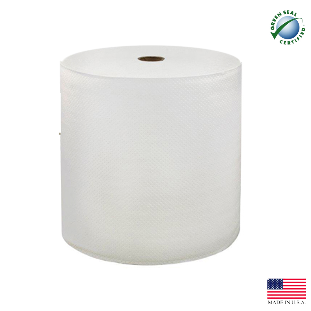 46898 Locor Hard Wound Embossed Roll Towel White 1ply 7"x850' 6/cs