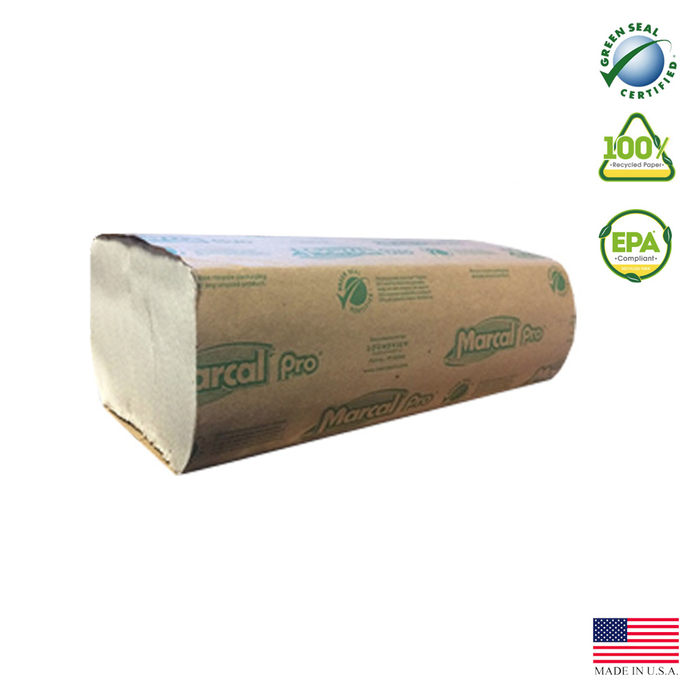 P-200N Marcal Pro Multi-Fold Towel Natural 9.25"x9.5" 16/250 cs - P-200N NATURAL MULTIFLD TOWEL