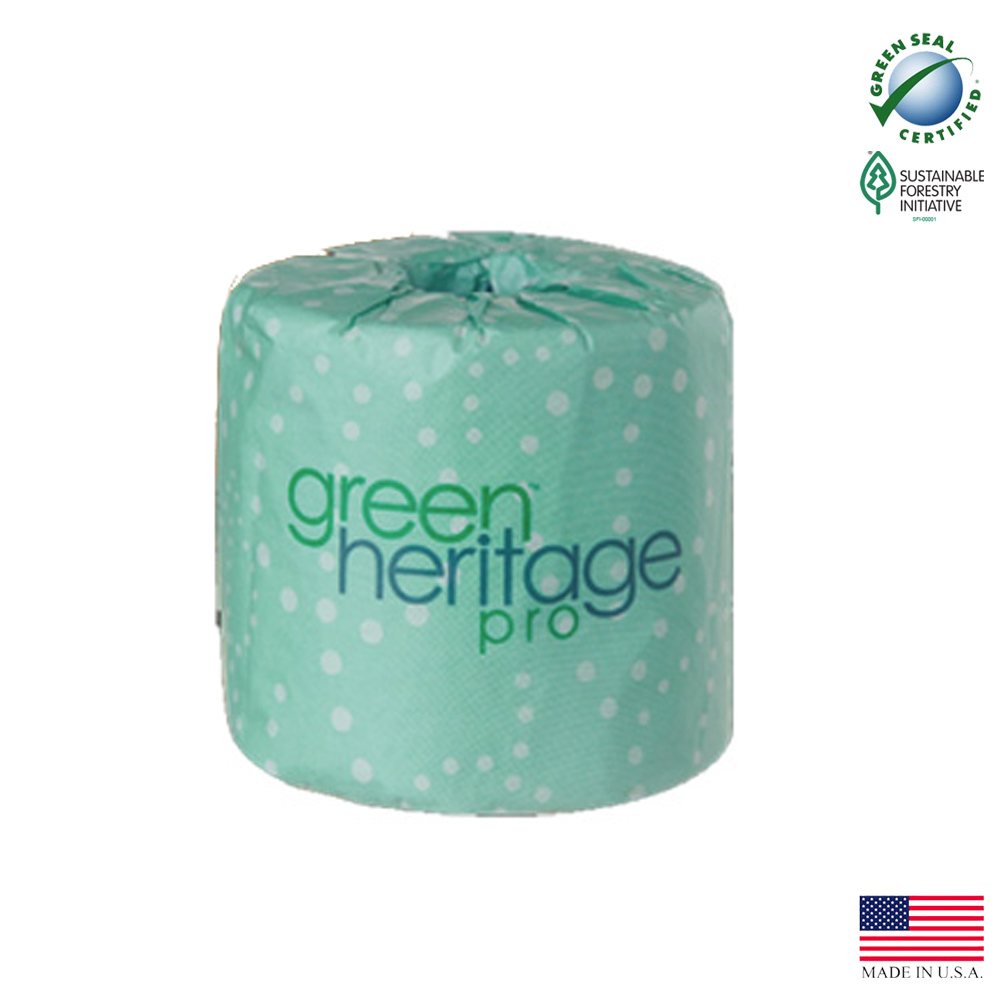 275 Green Heritage Pro Bathroom Tissue White 2 ply 4.4"x3.1" 500 Sheets 96/cs - 275 "GREEN HERIT" 500 2PLY TT