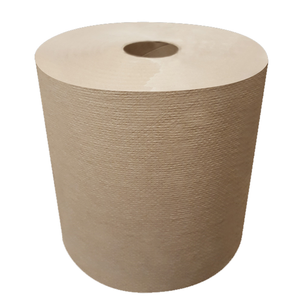 NP-6800ENRP Kraft 6"x700' Hard Wound Recycled Roll Towel w/2" Core 6/cs - NP-6800ENRP KRT 6X700 HWRL TWL