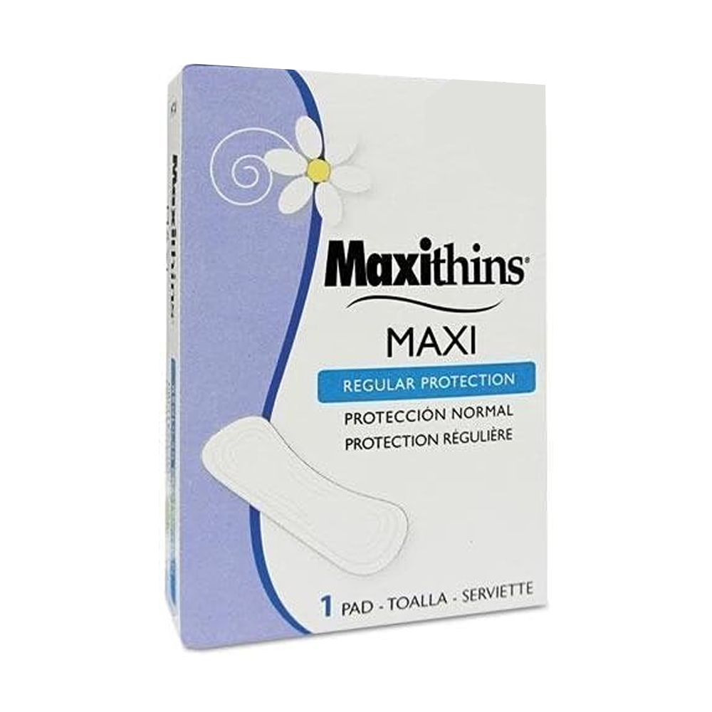 MT-4 Maxi Thins White 4.25" Regular Protection Sanitary Napkins 10/250 cs - MT-4 MAXITHINS MAXIPADS