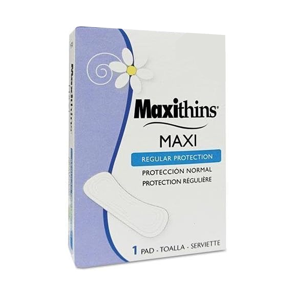 MT-4 Maxi Thins White 4.25" Regular Protection Sanitary Napkins 10/250 cs