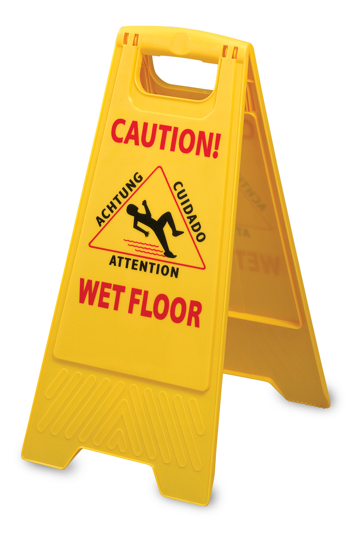 1070/1073 Yellow Multi-Lingual Standard Wet Floor Sign1 ea. - 1070/1073 MULTILING WTFLR SIGN