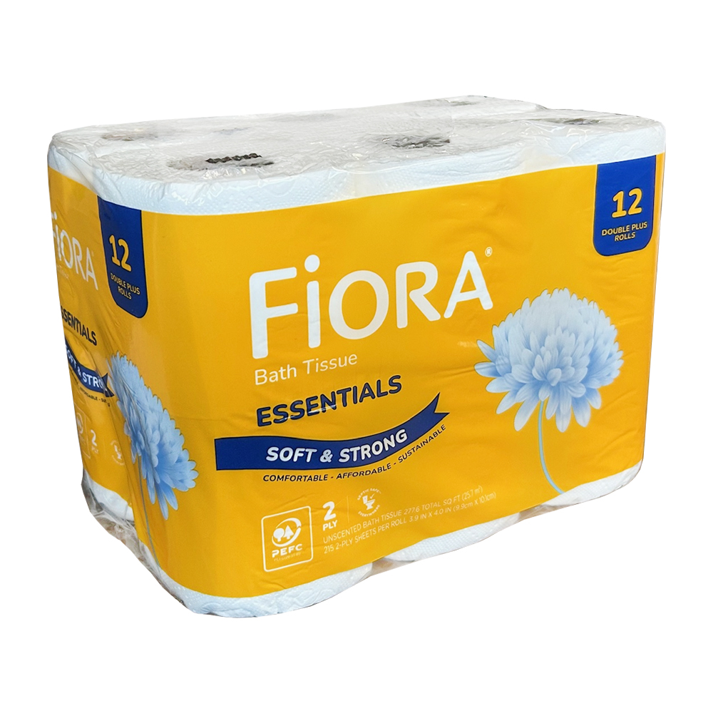 222020 Fiora Essentials 2ply Bathroom Tissue 215 sheets 12/4 cs