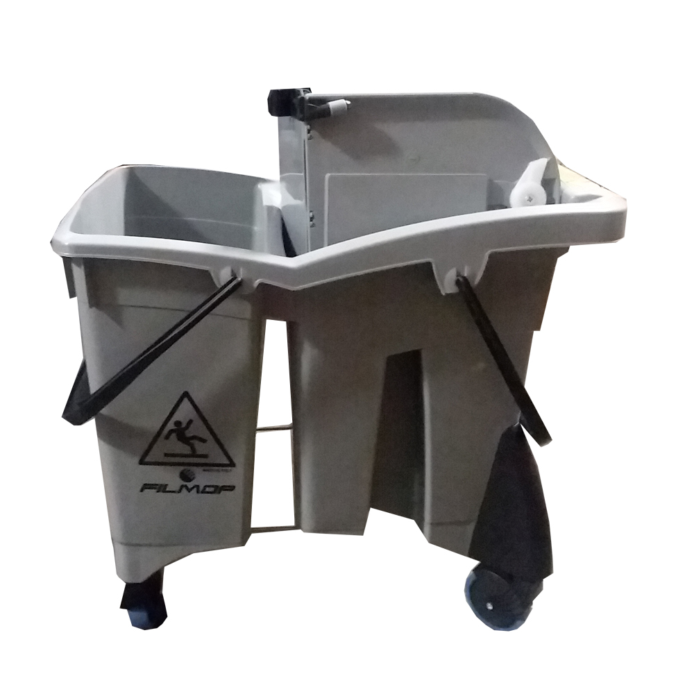 03615L2B00U Grey 32 Qt. Dual Bucket Combo w/Side Press Wringer 1/cs