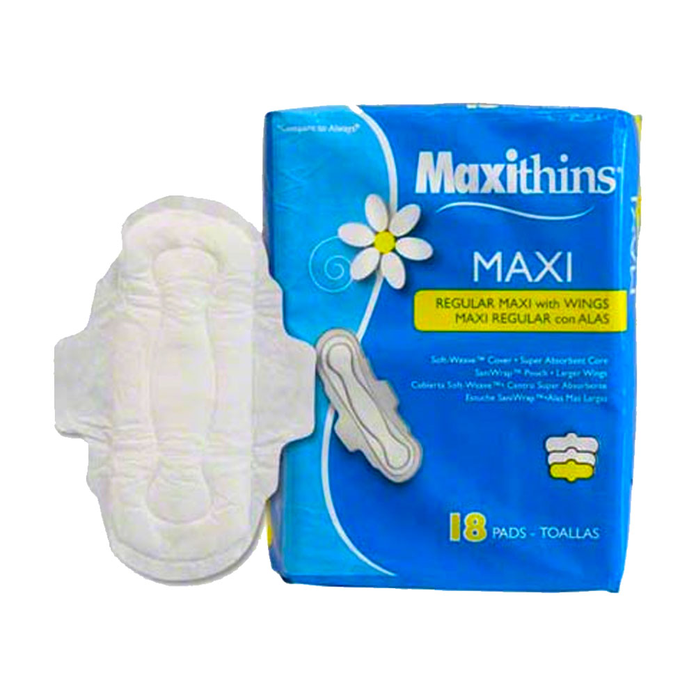 MT37400 Maxi thins Regular Maxi Pads w/ Wings 12/18 CS - MT37400 MAXITHIN MX W/WINGS