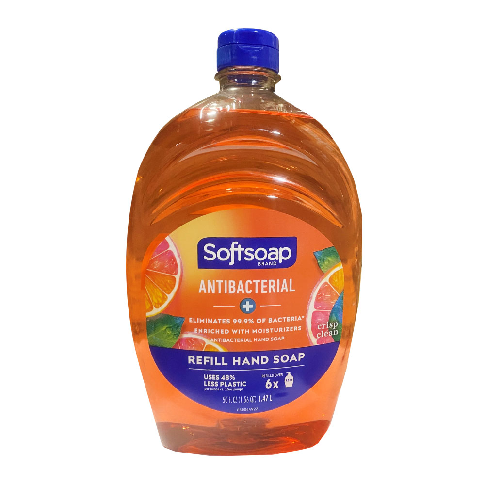 USO5261A Softsoap 50 oz. Antibacterial Hand Soap Refill w/ Crisp Clean Scent 6/cs