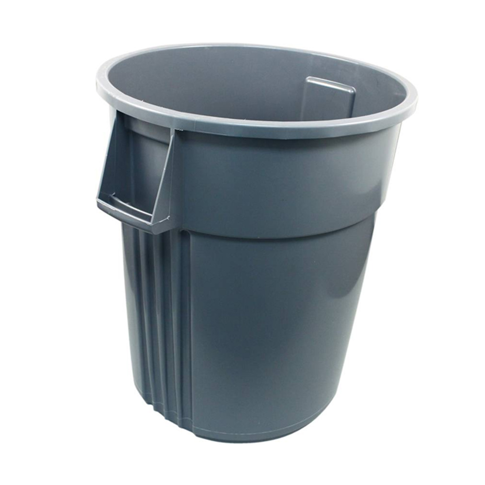 7755-3 Advanced Gator Grey 55 Gal. Trash Container 1 ea. - 7755-3 GRY 55GL RND WASTE CONT