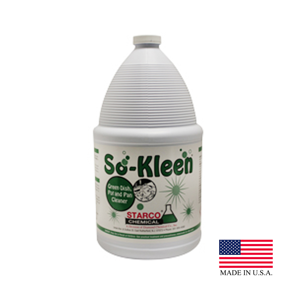 16908 So-Kleen 1 Gal. Green Dish, Pot & Pan Detergent 4/cs - 16908 SO-KLEEN GRN LIQ DSH DET