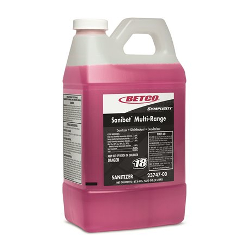 23747-00 Betco Sanibet 2 Liter Multi-Range Sanitizer 4/cs - 23747-00 SANIBET SANITZER 4/2L