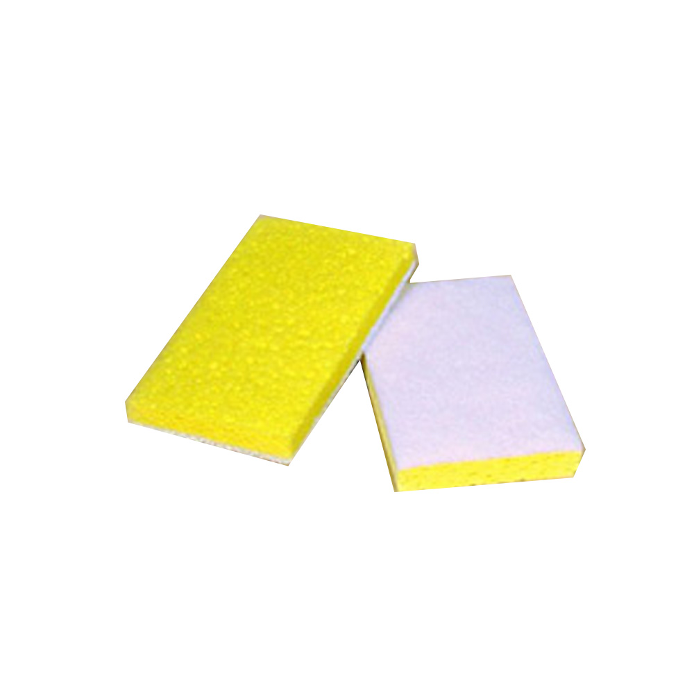 63-614 Yellow & White 6.25"x3.25"x5/8"Light Duty Sponge Scrub Pad 20/cs - 63-614 WH LITEDUTY SCRUB SPNGE