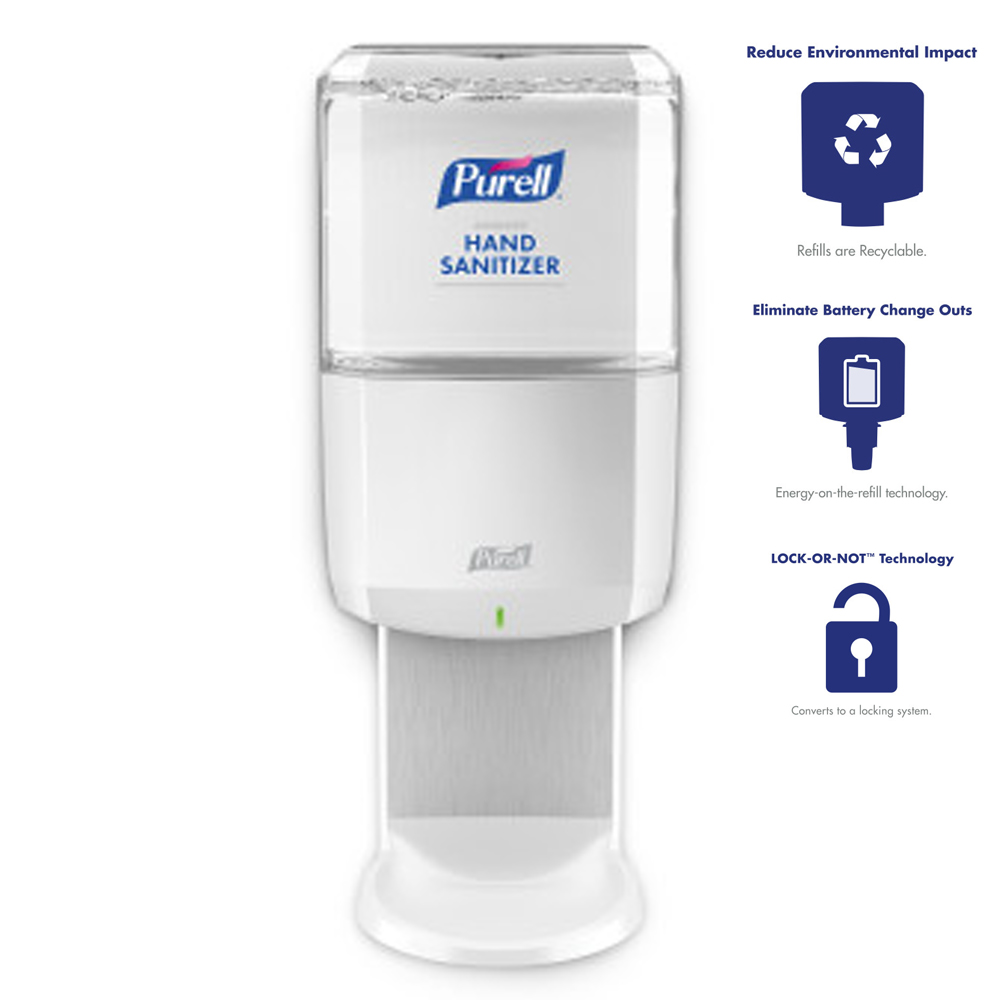 7720-01 Purell White  Plastic ES8  Automated Hands Free Sanitizer Dispenser 1 ea.