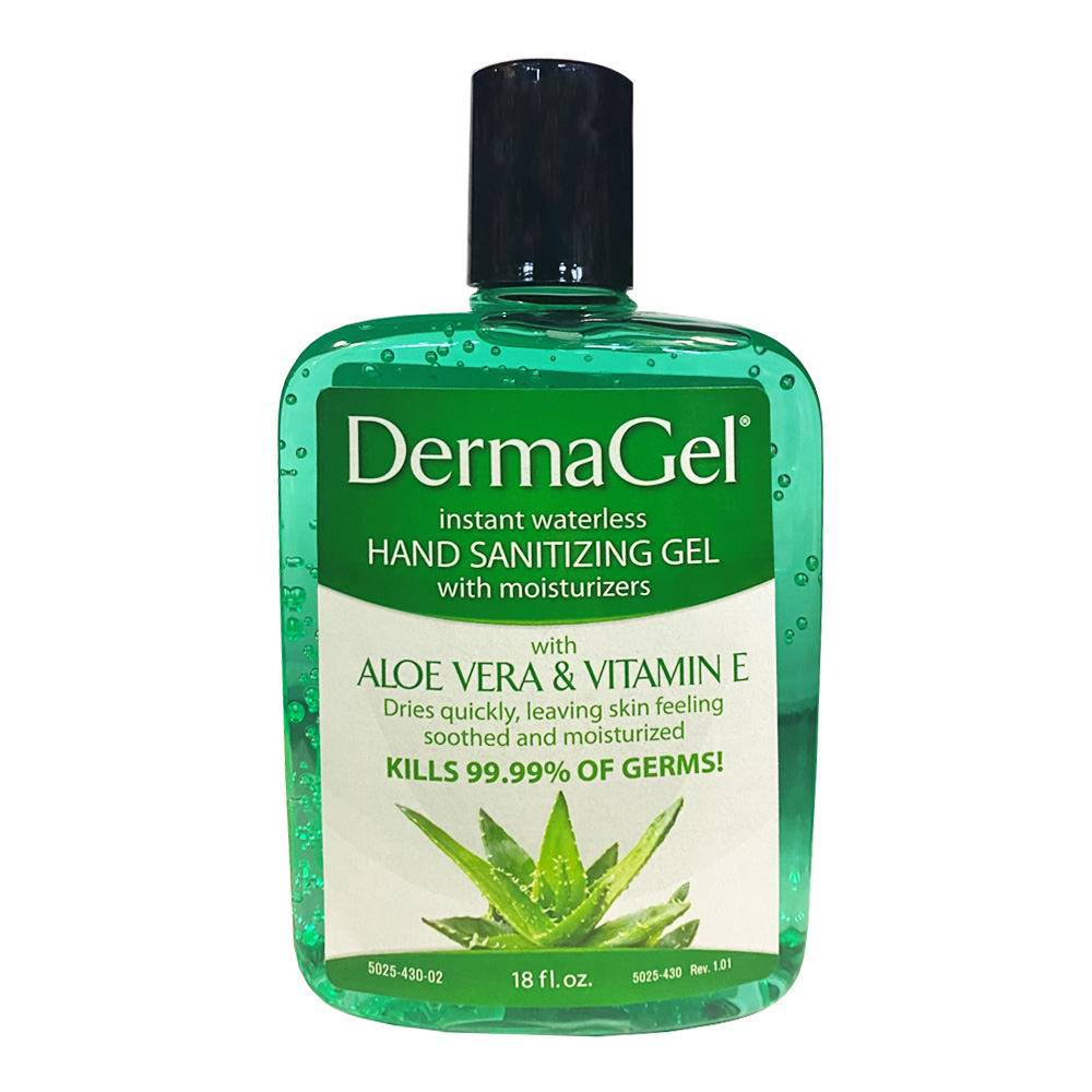5025-430 Dermagel 18 oz. Instant Waterless Hand Sanitizer Gel w/Aloe Vera & Vitamin E 1 - 5025-430 DERMAGEL 18z ANTIBAC