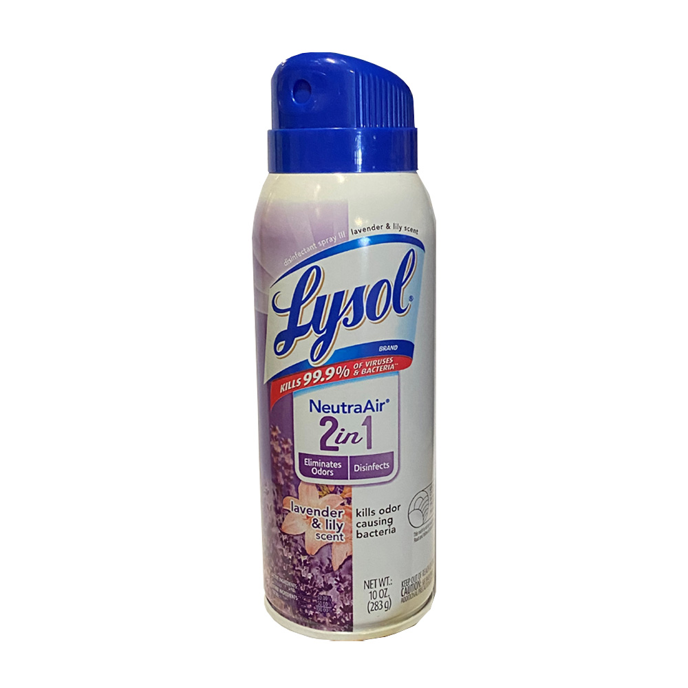 99907 Lysol 10 oz. 2-in-1 Disinfectant & Odor Eliminator Spray w/Lavender & Lilly Scent