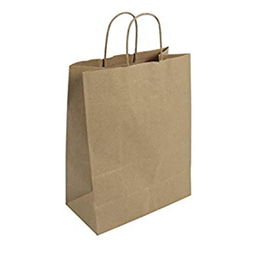 87124 Missy Shopping Bag 60 lb. Kraft 10"x5"x13" Handle Paper 250/bd. - 87124 10X5X13 KFT60# MISSY SHP