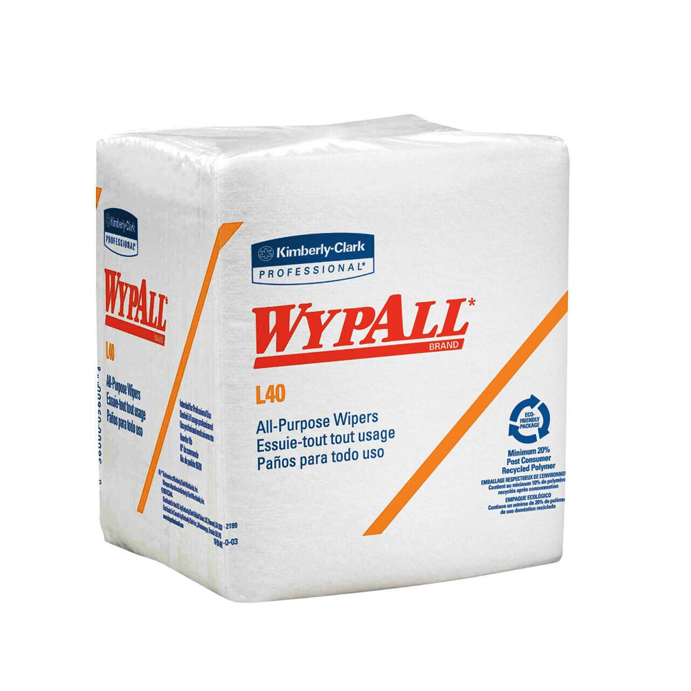 05701 Wypall L40 All Purpose Wipes White 12"x12.5" 18/56 cs - 05701 KCLARK WYPALL L40 TOWELS