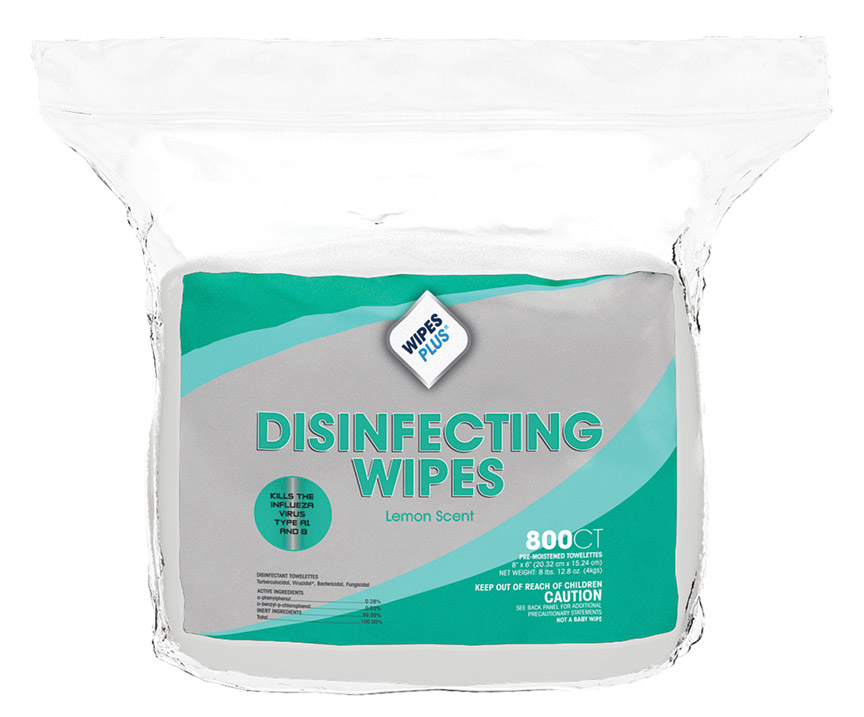 37301 Wipes Plus 7"x8" Disinfecting Wipe Refill 4/800 cs - 37301 DISNFCT WIPES REF BG 800